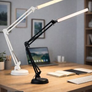 Luminária de Mesa Articulada – Iluminação Ajustável para Home Office e Estudos