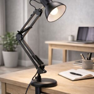 Luminária de Mesa Articulada – Iluminação Ajustável para Home Office e Estudos