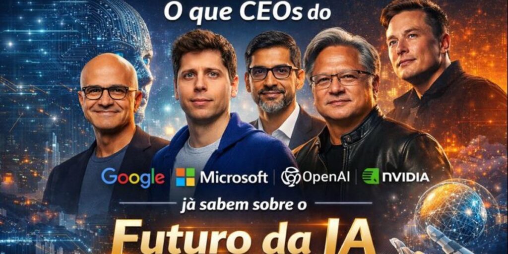 O que CEOs do Google, Microsoft, OpenAI e NVIDIA já sabem sobre o futuro da Inteligência Artificial — e todo empreendedor precisa entender agora