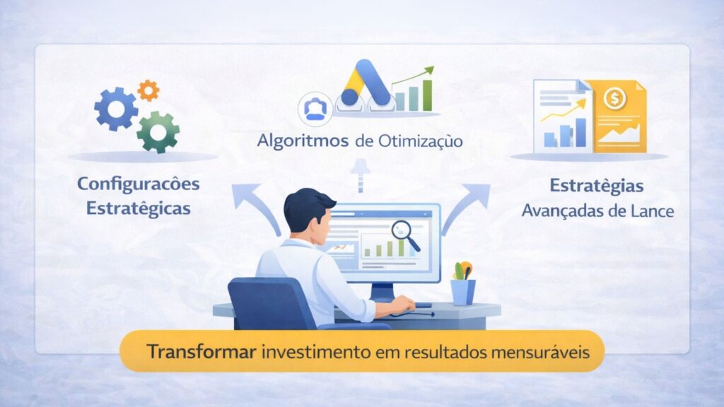 infográfico mostrando o papel de uma agência especializada em tráfego pago com otimização e estratégias de google ads