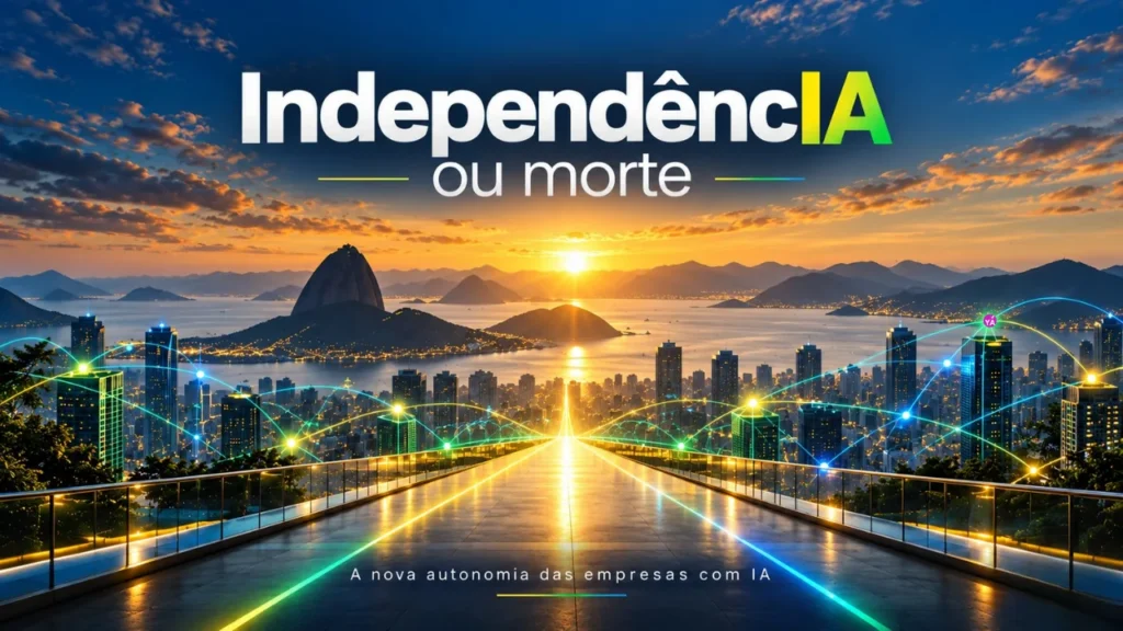 Cidade moderna conectada por inteligência artificial simbolizando autonomia e crescimento empresarialCidade moderna conectada por inteligência artificial simbolizando autonomia e crescimento empresarial